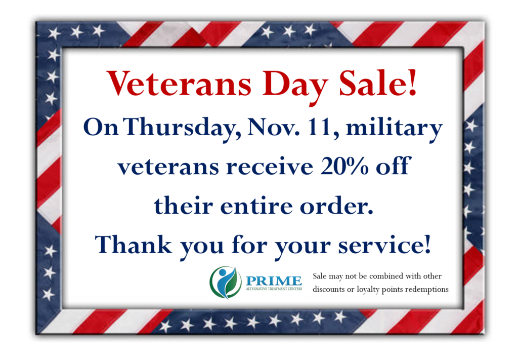 Veterans Day Sale graphic, same details as blog text