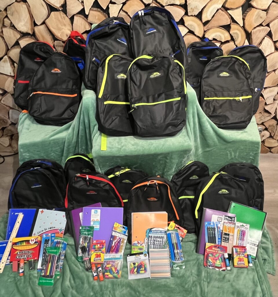 photo of backpacks and school supplies